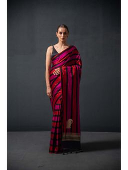 Sacred Weaves - Konia Satin Silk Handloom Banarasi Saree Without Blouse