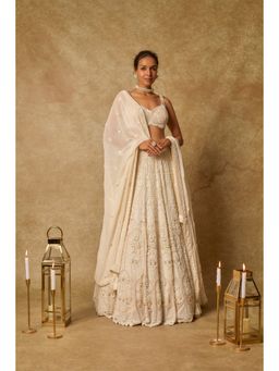 Masumi Mewawalla - Butter Embroidered Lehenga with Stitched Blouse and Dupatta (Set of 3)