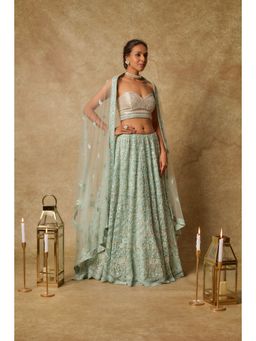 Masumi Mewawalla - Embroidered Lehenga with Stitched Blouse and Dupatta (Set of 3)