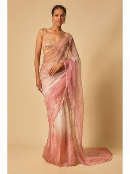 Masumi Mewawalla - Tissue Embroidered Pre Draped Saree and Stitched Blouse