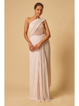 Masumi Mewawalla - Baby Pink Embroidered Pre Draped Gown Saree