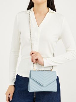 Styli - Women's Quilted Sling Bag - Blue
