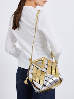 Styli - Women's Woven Drawstring Crossbody Sling Bag - Multi-Color