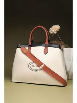 Allen Solly - Women Cream Formal Handbag With Detachable Strap