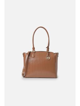 Van Heusen - Women Brown Textured Formal Tote Bag With Detachable Strap