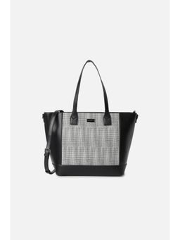 Van Heusen - Women Black Textured Formal Tote Bag With Detachable Strap