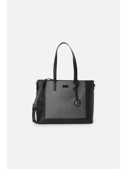 Van Heusen - Women Black Print Formal Tote Bag With Detachable Strap