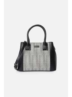 Van Heusen - Women Black Textured Casual Tote Bag With Detachable Strap