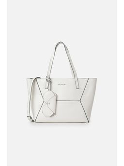 Van Heusen - Women White Solid Formal Tote Bag With Detachable Strap