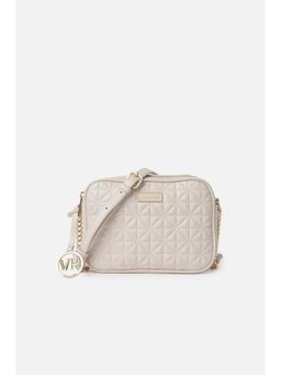 Van Heusen - Women Off White Textured Casual Sling Bag With Detachable Strap
