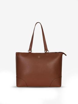 Tommy Hilfiger - Solid Maroon Polyurethane Tote Bag