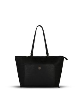 Tommy Hilfiger - Solid Black Polyester Tote Bag