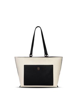 Tommy Hilfiger - Colorblock Beige Polyester Tote Bag