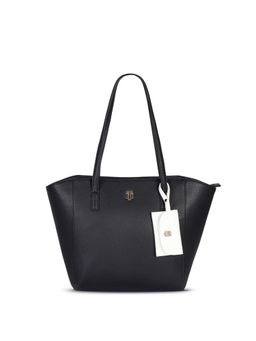 Tommy Hilfiger - Solid Navy Blue Polyurethane Tote Bag