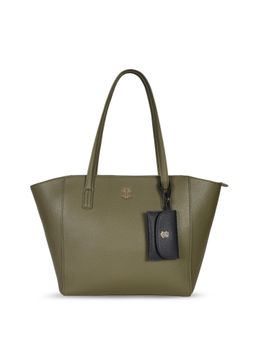 Tommy Hilfiger - Solid Olive Polyurethane Tote Bag