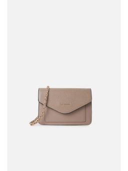 Van Heusen - Women Beige Textured Casual Sling Bag With Detachable Strap