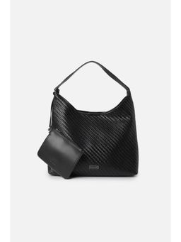 Van Heusen - Women Black Textured Casual Handbag