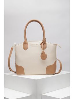 Van Heusen - Women Beige Colorblock Casual Handbag