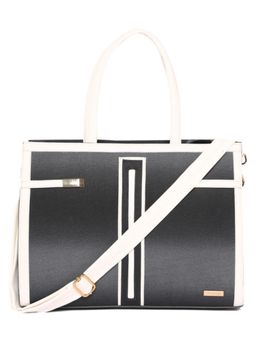 Stamp - Leather Black Womens Vegan Leather Handbag With Detachable Strap