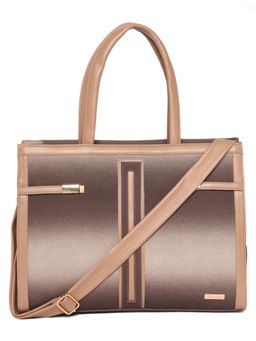 Stamp - Leather Brown Womens Vegan Leather Handbag With Detachable Strap
