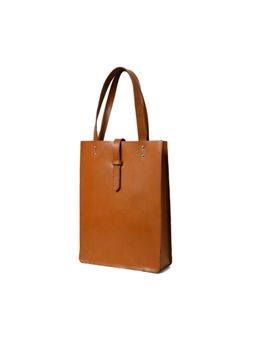 MaheTri - Chestnut Elegance Leather Tote Bag