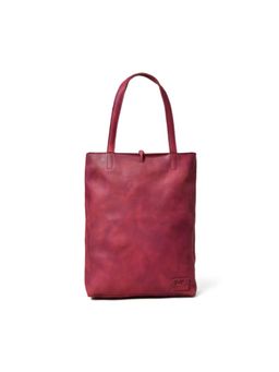 MaheTri - Maroon Leather Tote Bag