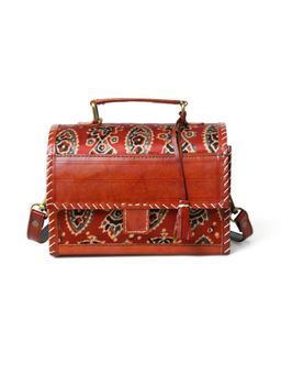 MaheTri - Maroon Mystique Ajrakh Satchel Bag