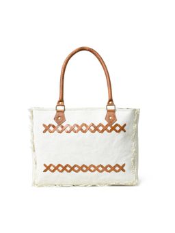 MaheTri - Urban Zigzag Canvas Shopper's Work Tote Bag