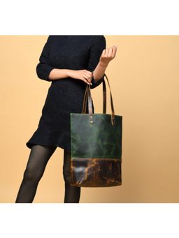 MaheTri - Multi-Color Women's Leather Tote Bag
