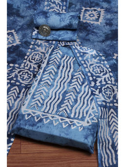 Biba - Blue Cotton Unstitched Dress Material