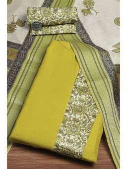 Biba - Mustard Cotton Modal Digital Print Unstitched Dress Material