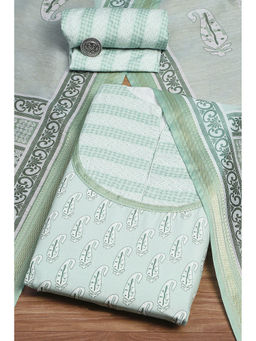 Biba - Green Cotton Modal Digital Print Unstitched Dress Material