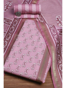 Biba - Pink Cotton Modal Digital Print Unstitched Dress Material