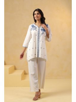 SAVI - Women Off White Pure Cotton Co-Ord Set