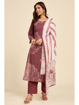 Alaya by Stage3 - Mauve Floral Cotton Kurta with Pant