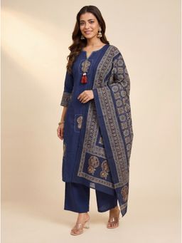 Alaya by Stage3 - Indigo Ajrakh Kurta with Pant and Dupatta