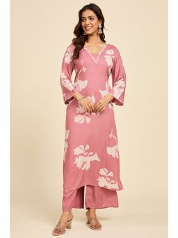Alaya by Stage3 - Mauve Botanical Cotton Kurta with Pant