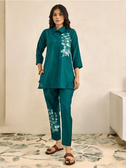 Women Plus - Women Green Viscose Co-Ord Set