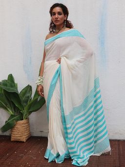 Chidiyaa - Uma Abhaya Handwoven Linen Cotton Jamdani Saree