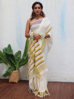 Chidiyaa - Uma Adya Handwoven Linen Cotton Jamdani Saree