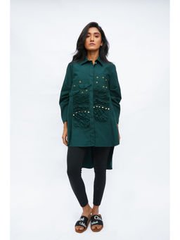 Studio Moda India - Green Sensility Beach Shirt