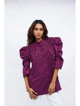 Studio Moda India - Purple Orla Puff Shirt