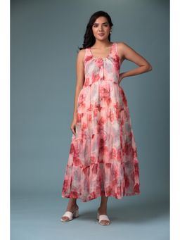 Zari Jaipur - Viscose Linen Floral Maxi Dress