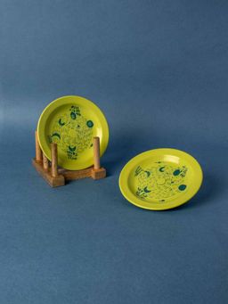 Freedom Tree - Phases Handpainted Ceramic Tapas Plate (Set Of 2)