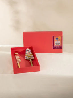 Freedom Tree - Gypsy Rose Enamel Painted Ceramic Cake Server (Set Of 2)