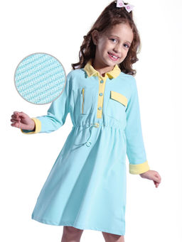 Hola Bonita - Blue Solid Regular Dress