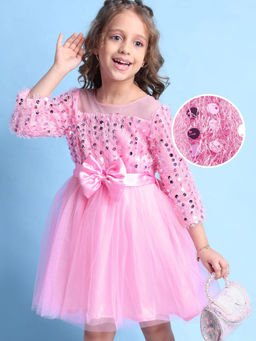 Hola Bonita - Pink Embellished Regular Dress