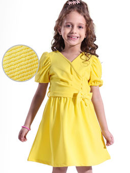 Hola Bonita - Yellow Solid Regular Dress