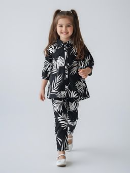 Bella Moda - Black Printed Regular Tunic with Pant