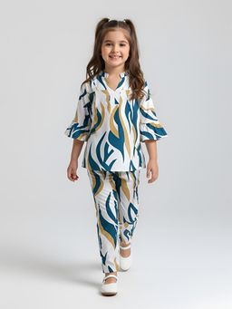 Bella Moda - Multi-Color Printed Regular Tunic with Pant